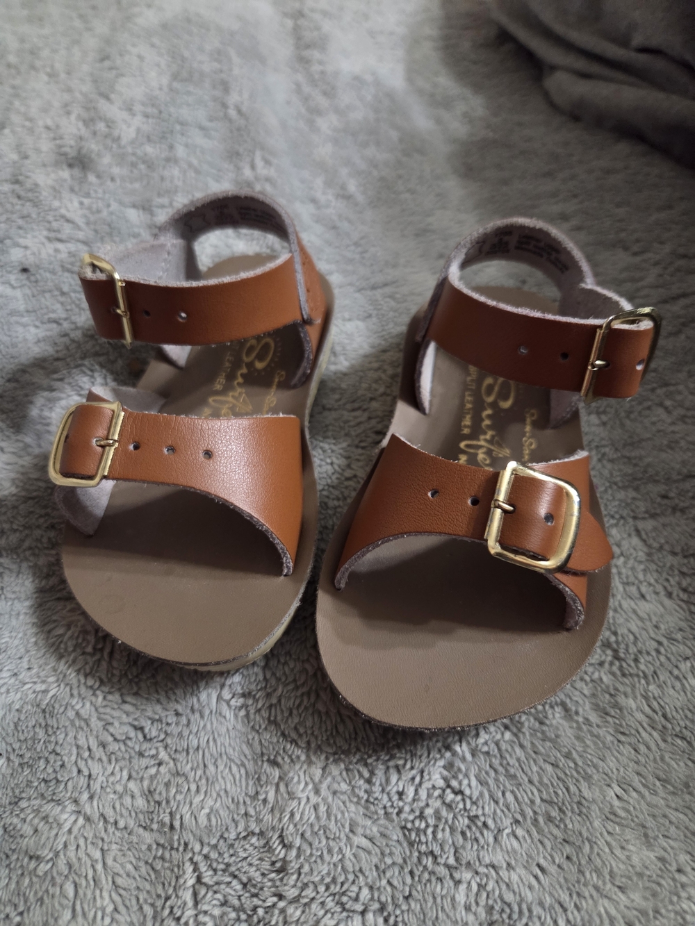 Sun San Surfer Brown Leather Buckle Sandals 5